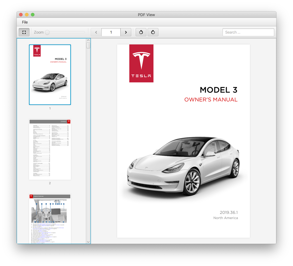 PDF viewer with page navigation and zoom